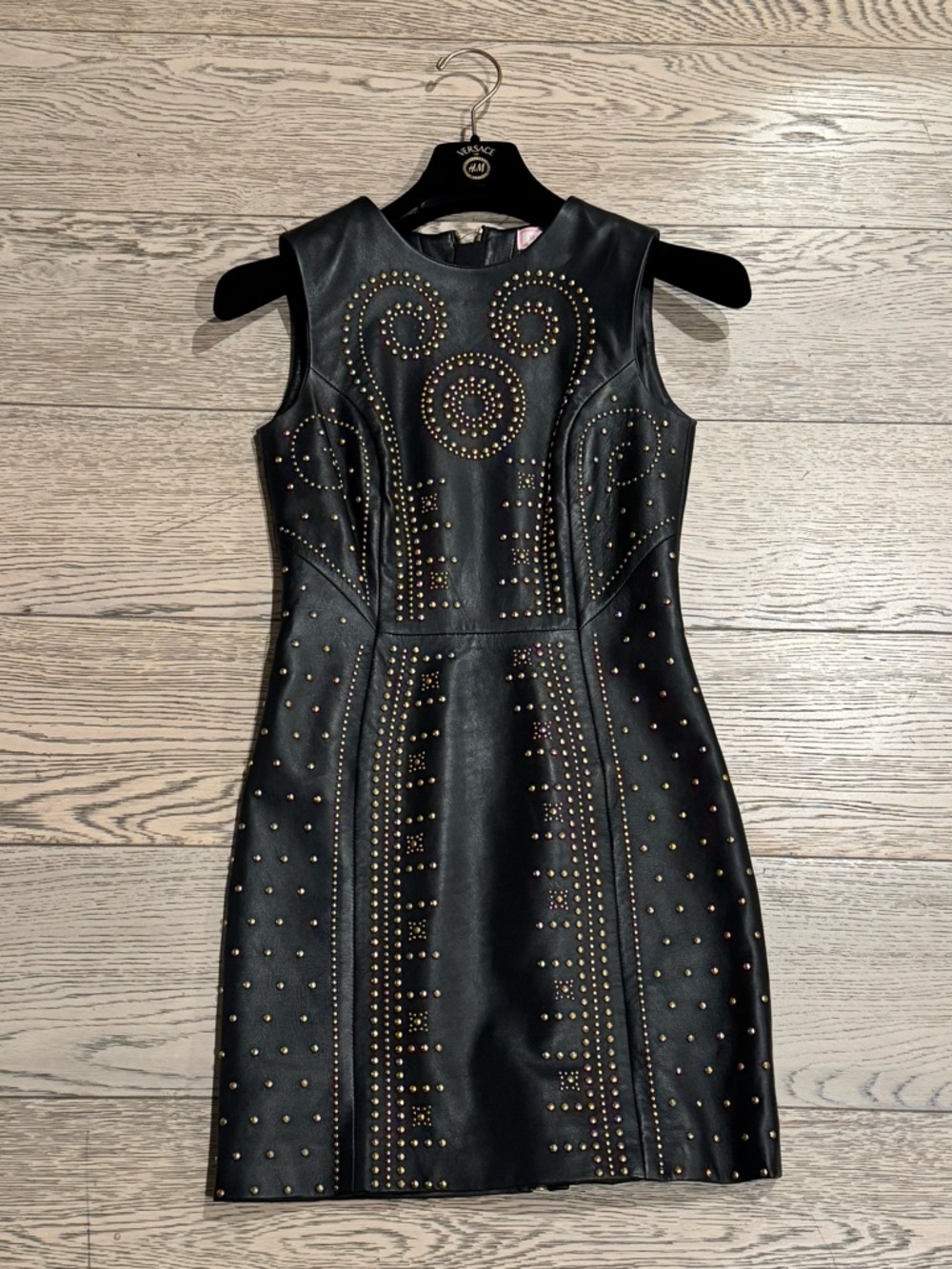 Versace for H&M Black Studded Sleeveless Mini Dress